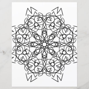 Tribal Snowflake Mandala Coloring Page