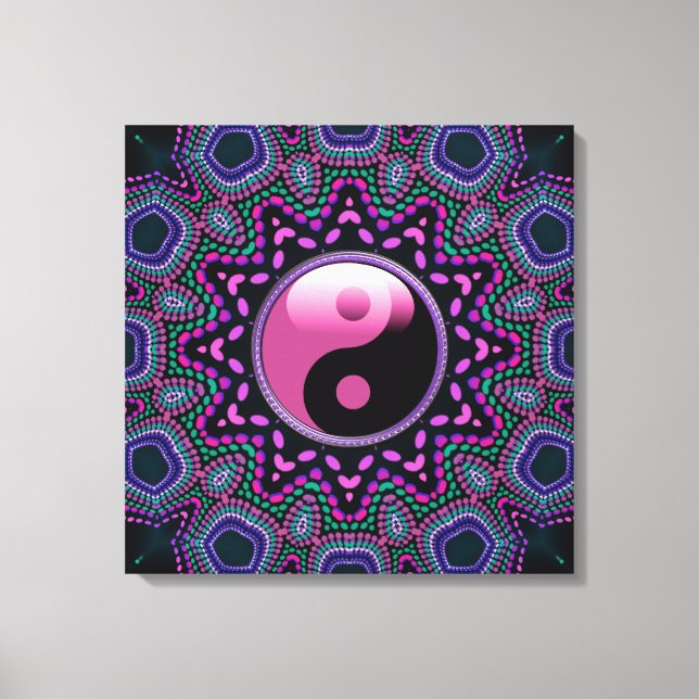 Tribal Sol Rosa Yin Yang Wrapped Canvas (Framsida)