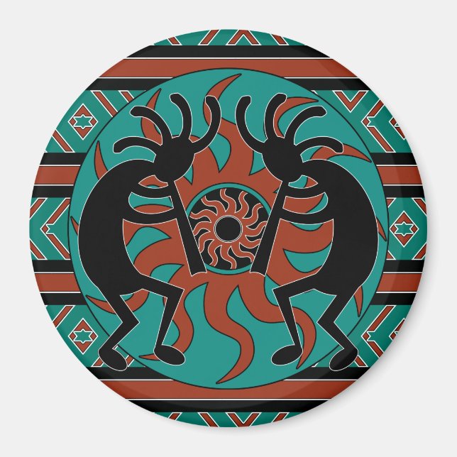 Tribal SouthWestern Design Kokopelli Magnet (Framsidan)