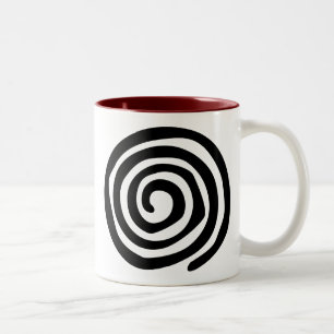 Tribal spiral petroglyph tribal konst Två-Tonad mugg