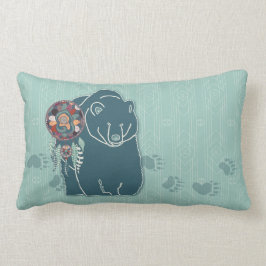 Tribal Spirit Bear med Spacks Native American Lumbarkudde