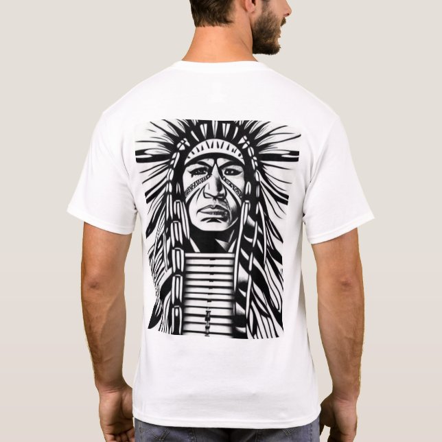 Tribal Spirit: Native American Symbol. T Shirt (Baksida)
