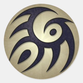 Tribal Spirit Round Sticker Runt Klistermärke