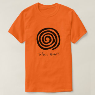 Tribal Spirit slogan spiral petroglyph tribal art T Shirt