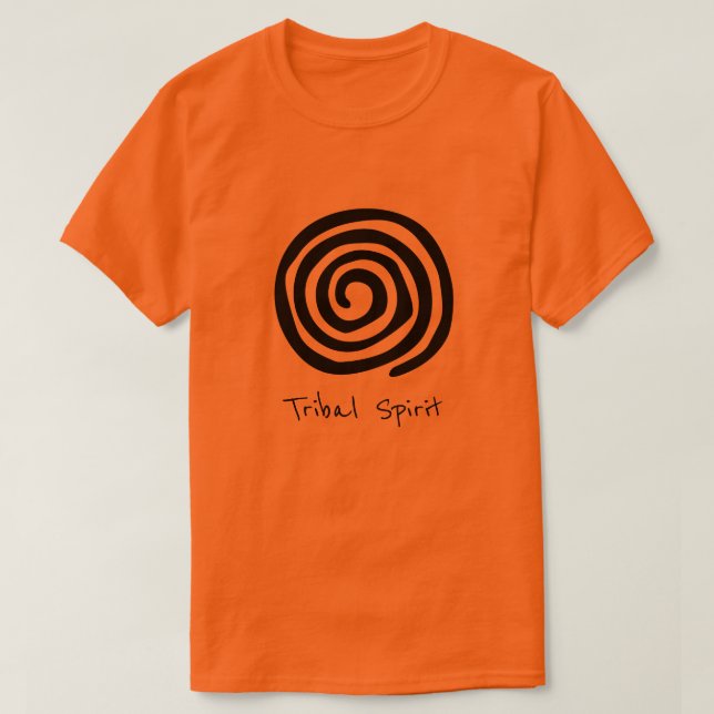 Tribal Spirit slogan spiral petroglyph tribal art T Shirt (Design framsida)