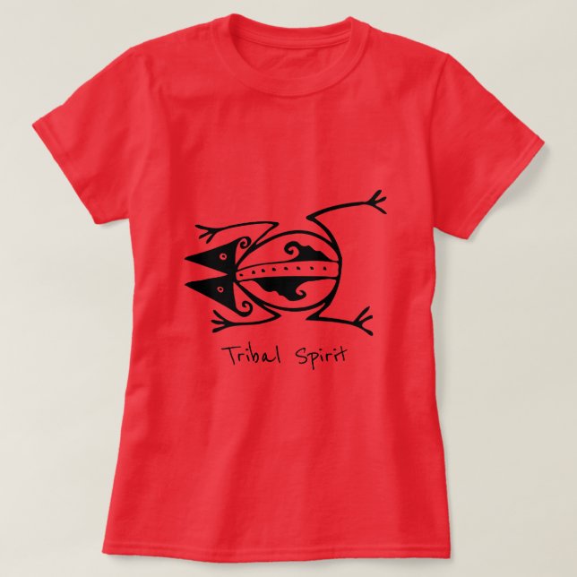 Tribal Spirit slogan Tribal grobal animal art T Shirt (Design framsida)