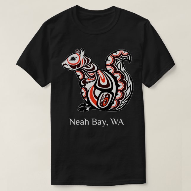 Tribal Squirrel Neah Bay WA PNW Native American in T Shirt (Design framsida)