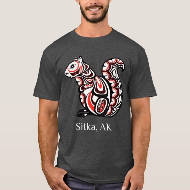Tribal Squirrel Sitka Alaska Native American Haida T Shirt (Framsida)