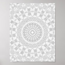 Tribal Starburst Färgningssida Mönster Konstverk Poster