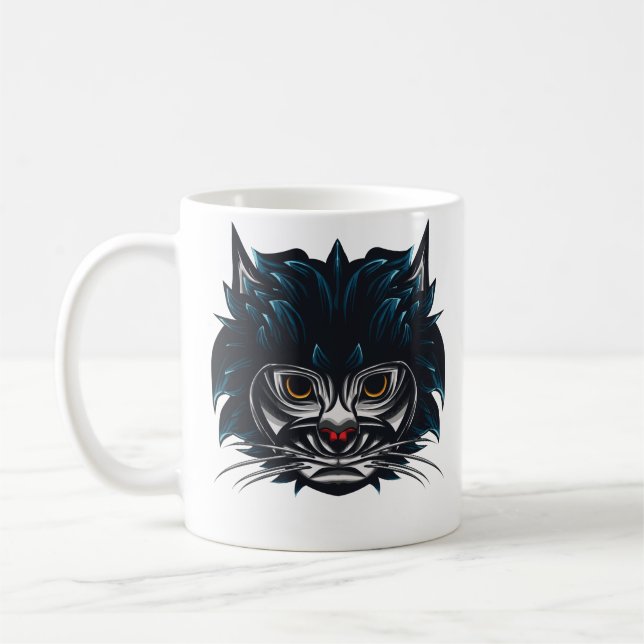 Tribal Stil Arg Cat Kaffemugg (Vänster)