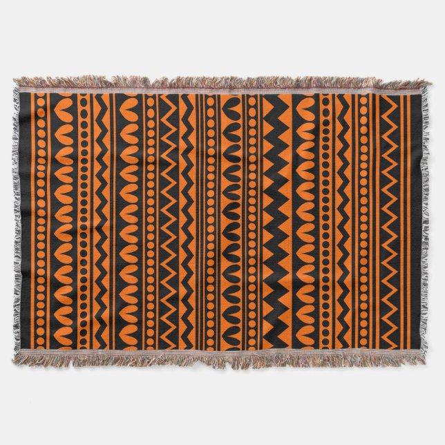 Tribal Stil - Black på Orange Mysfilt (Framsidan)