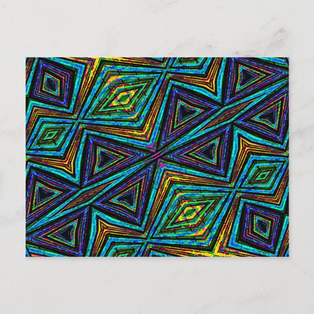 Tribal Stil Colorful Geometric Mönster Vykort (Framsida)