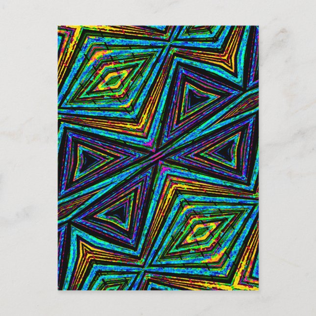 Tribal Stil Colorful Geometric Mönster Vykort (Framsida)