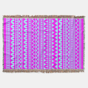 Tribal Stil - Magenta på isblått Filt