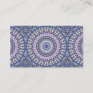 Tribal stil Mandala i lila och blå Visitkort