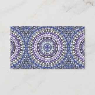 Tribal Stil Mandala i Lila och Blue Visitkort