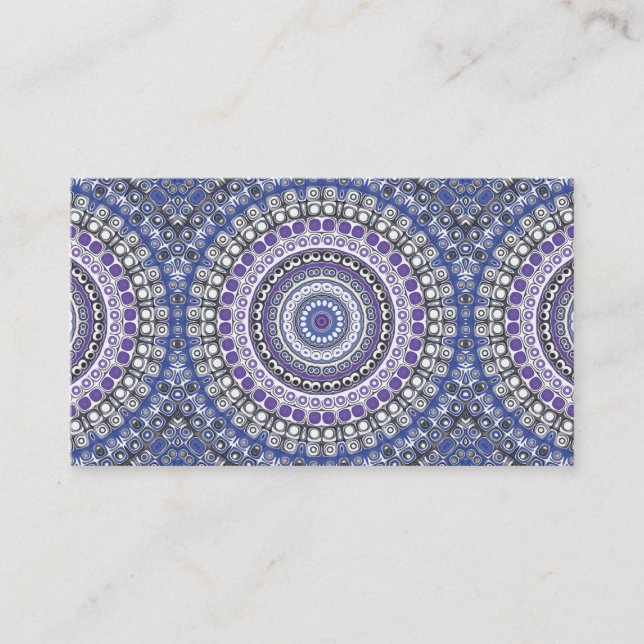 Tribal Stil Mandala i Lila och Blue Visitkort (Framsida)