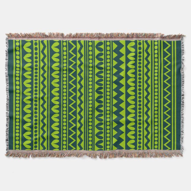 Tribal Stil - Mörk Forest på Martian Grönt Filt (Framsidan)