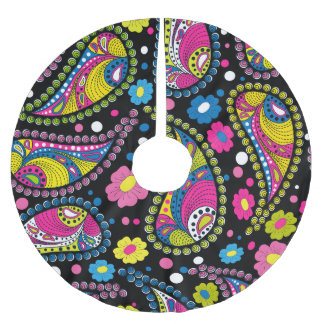 Tribal stil paisley, sömlös etnisk mönster. julgransmatta borstad polyester