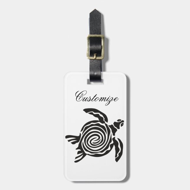 Tribal Stil Turtle Thunder_Cove Bagagebricka (Vertikal Framsida)