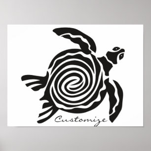Tribal Stil Turtle Thunder_Cove Poster