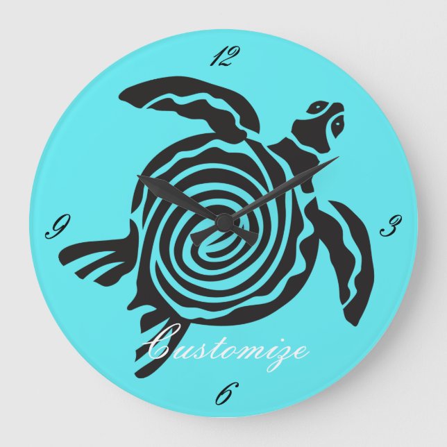 Tribal Stil Turtle Thunder_Cove Stor Klocka (Framsida)