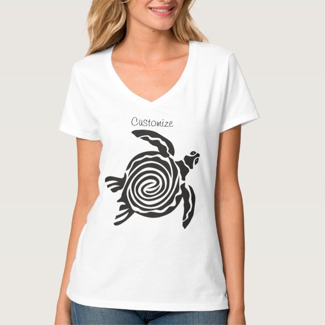 Tribal Stil Turtle Thunder_Cove T Shirt (Framsida)