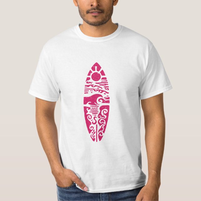 Tribal Surfbräda Beach Grafik T Shirt (Framsida)