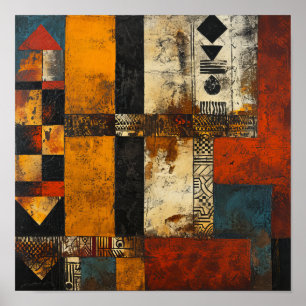 Tribal Tapestry: Abstrakt African Fusion Poster