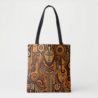 Tribal Tapestry Mask Edition Tote Bag Tygkasse