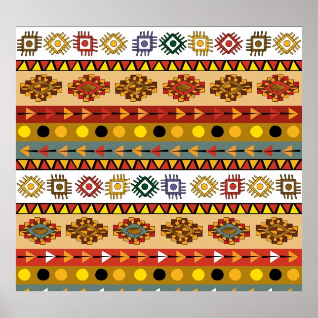 Tribal tapet, konstnärlig etnisk design. poster (Framsidan)