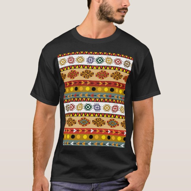 Tribal tapet, konstnärlig etnisk design. t shirt (Framsida)