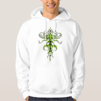 Tribal Tatto Alien Species 217 grönt Hoodie