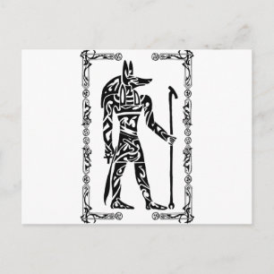 Tribal Tatto Anubis Vykort