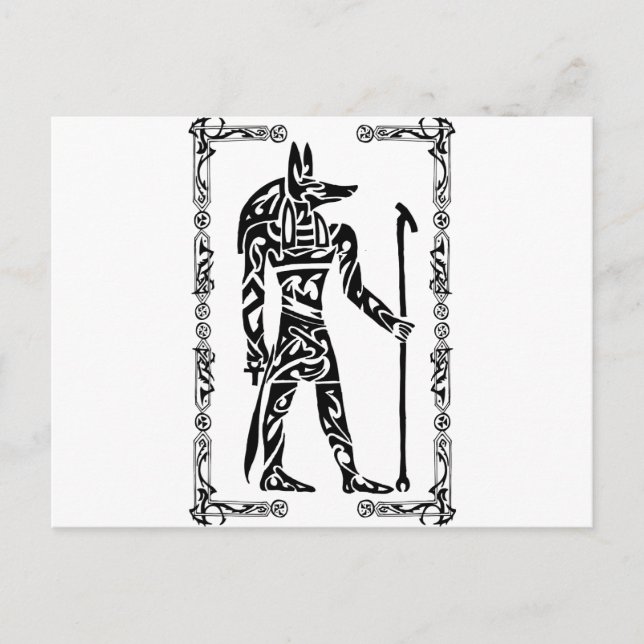 Tribal Tatto Anubis Vykort (Framsida)