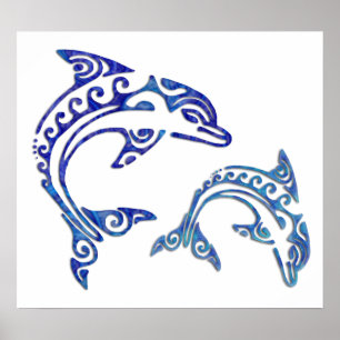 Tribal Tatto Porpoise Duo Poster