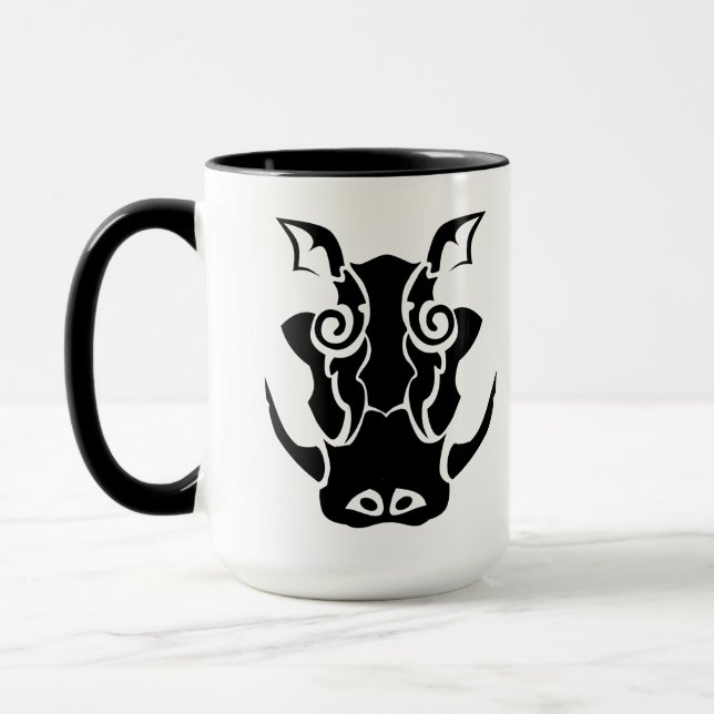 Tribal Tatto Stil Boar Head Mugg (Vänster)