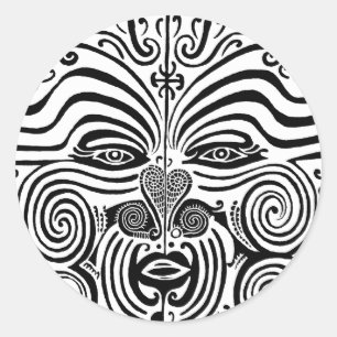Tribal Tattodesign - Nya Zeeland Maori Runt Klistermärke