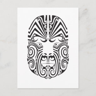 Tribal Tattoo Ansikte Vykort