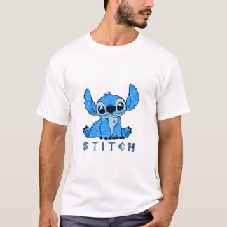 Tribal Tattoo Blå Alien - Söt Polynesisk Stitch T Shirt