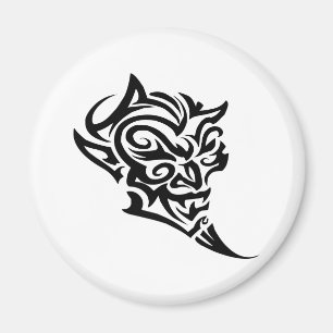 Tribal Tattoo Djävulen Ansikte Satan Magnet