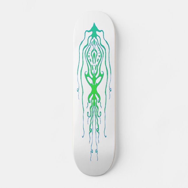 Tribal Tattoo Octopus Squid Old School Skateboard Bräda 18 Cm (Framsida)