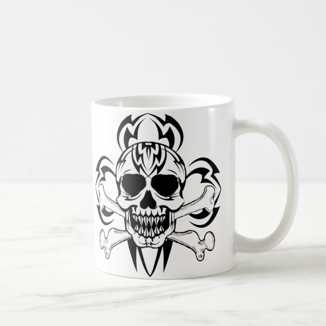 Tribal Tattoo Skull Kaffemugg (Höger)