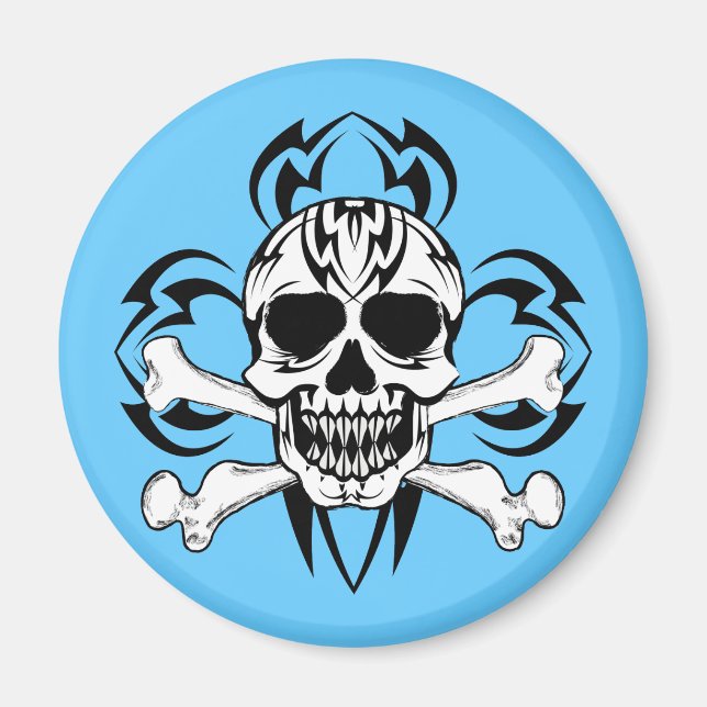 Tribal Tattoo Skull Magnet (Framsidan)