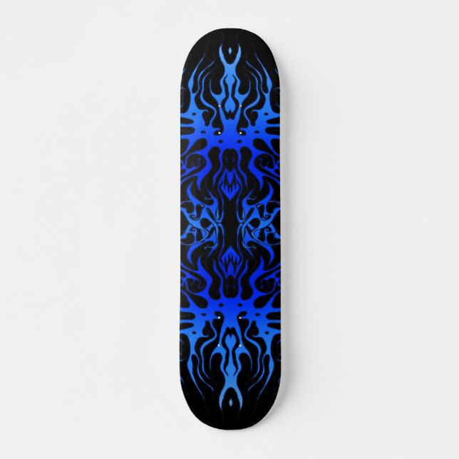 Tribal Tattoo Valentine Heart - blue Skateboard Bräda 21,5 Cm (Framsida)
