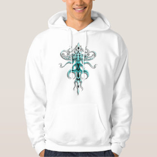 Tribal tatuering utomjordisk art 217 blå hoodie
