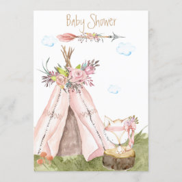 *~* Tribal Teepe Boho Fox Woodland Forest Inbjudningar