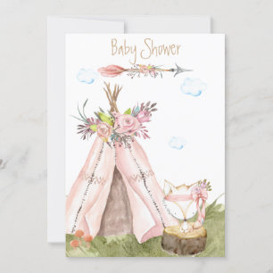 *~* Tribal Teepee Boho Fox Woodland Forest Inbjudningar
