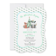 Tribal TeePee Gender Reveal Boy Mint-inbjudan