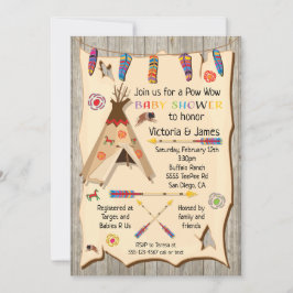 Tribal Teepy Pow wow Babydusch Inbjudningar